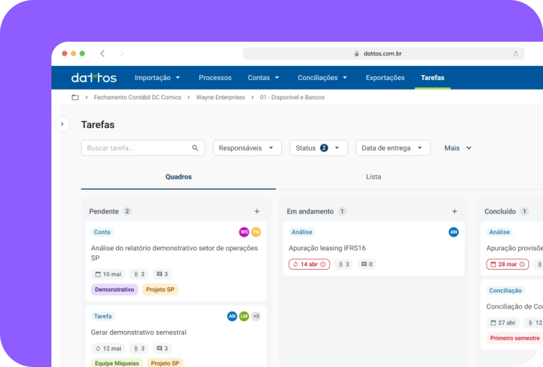 Dattos Tasks interface preview